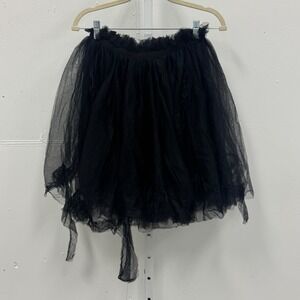 Ermanno Scervino Black Silk Tulle Mini Skirt Made in Italy Lace Tutu Sz 10